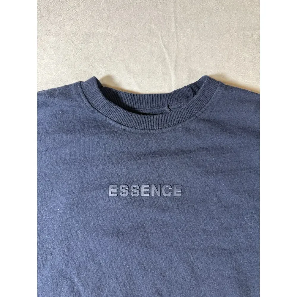 Better Unsaid Essence Crewneck Sweatshirt Navy Blue Large Elevated Streetwear